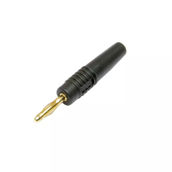 Banana plug 2mm black gold