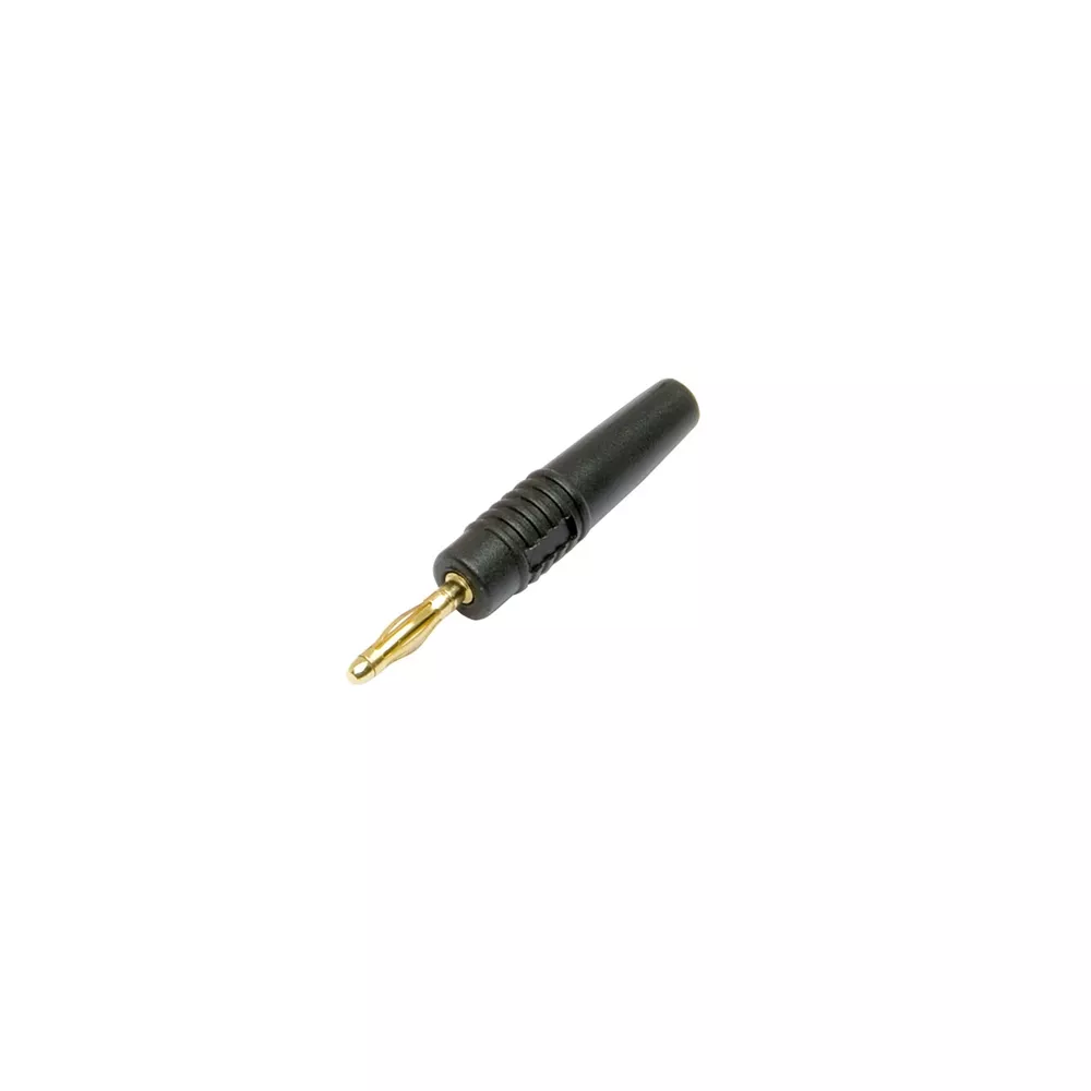 Banana plug 2mm black gold