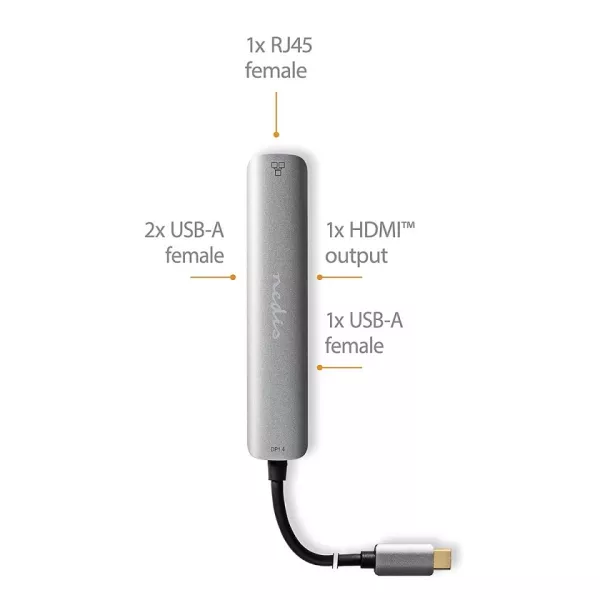 Hub USB C multiporta LAN HDMI e USB A