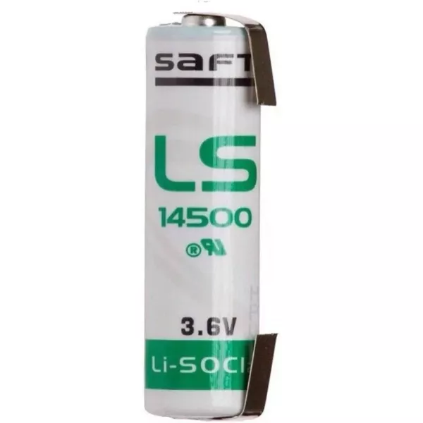 AA 3.6V 2.6A Saft lithium battery with LS14500 terminals