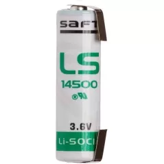 Batteria litio AA 3.6V 2.6A Saft con terminali LS14500