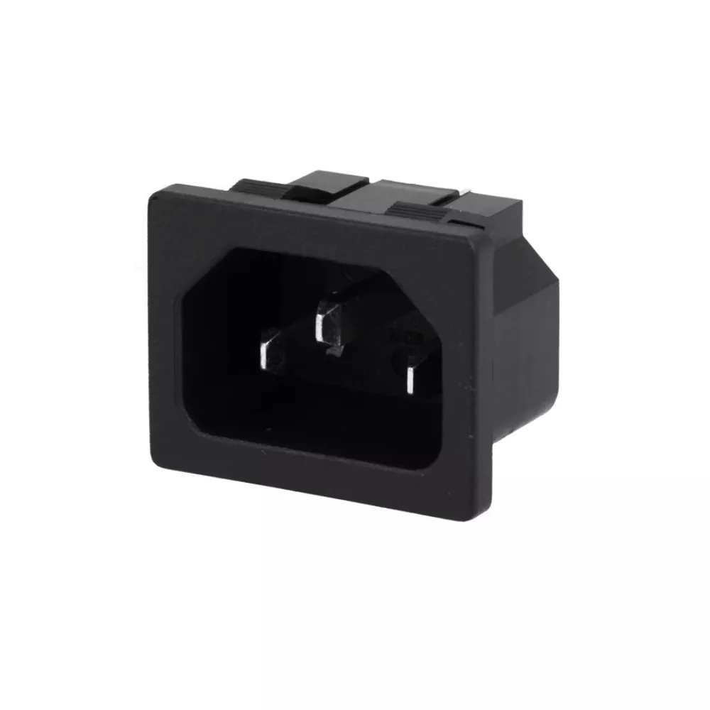 VDE C14 plug for panel mounting