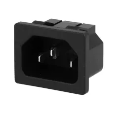 VDE C14 plug for panel mounting