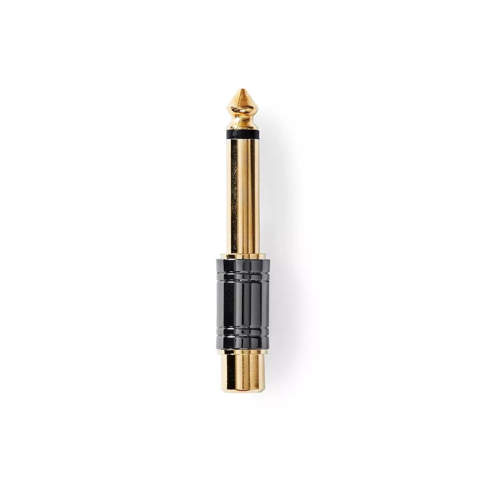 Jack adapter plug 6.3mm mono RCA socket golden