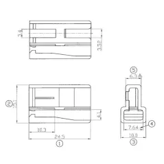 2-pole female faston connector shell