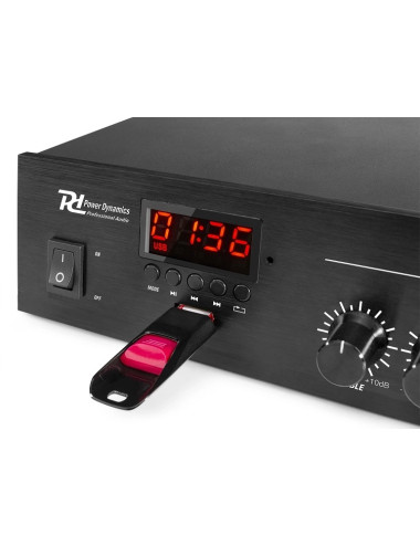Amplificatore mono PA 45W 100V con USB FM e Bluetooth