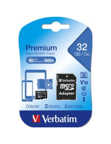 Micro SDHC Verbatim 32GB classe 10 con adattatore