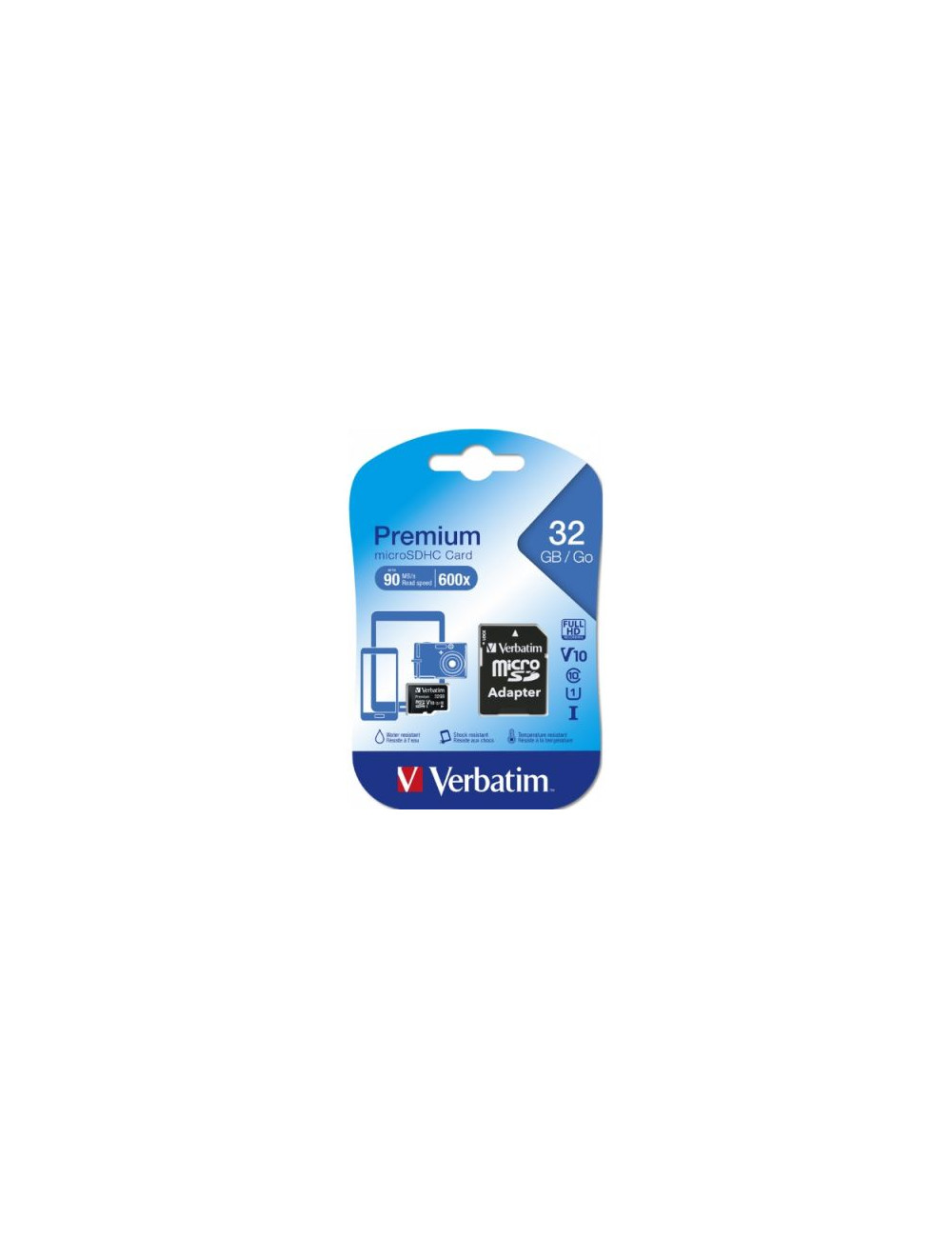 Micro SDHC Verbatim 32GB class 10 with adapter