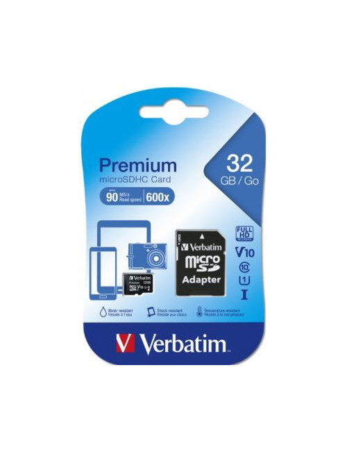 Micro SDHC Verbatim 32GB classe 10 con adattatore