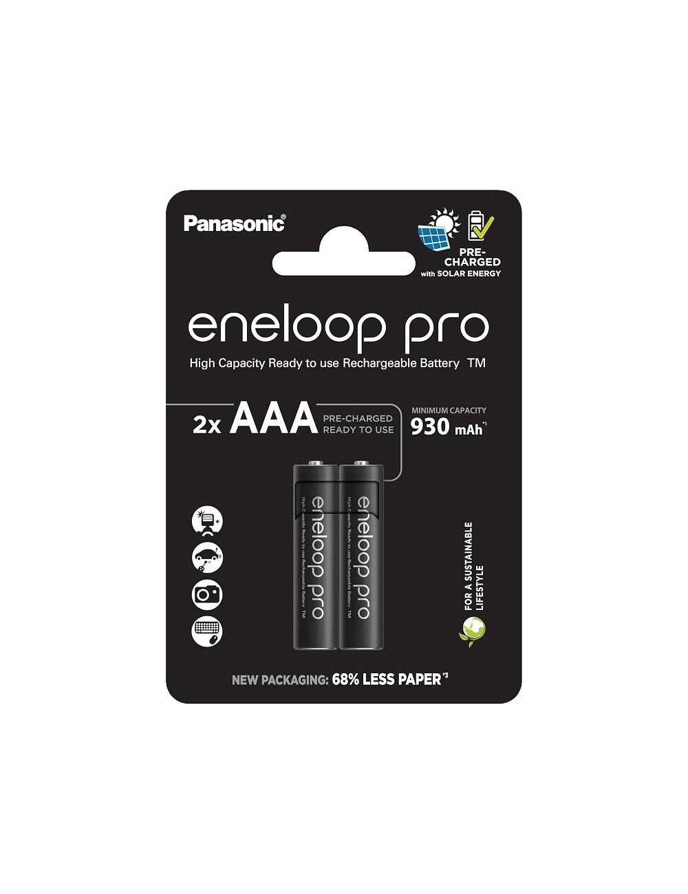 Batteria Eneloop PRO AAA ricaricabile 1.2V 0.93A BK-4HCDE/2CP