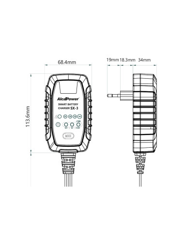 Caricabatterie professionale 6-12V per piombo SX3