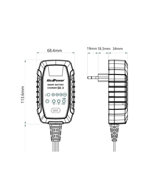 Professional 6-12V lead battery charger SX3