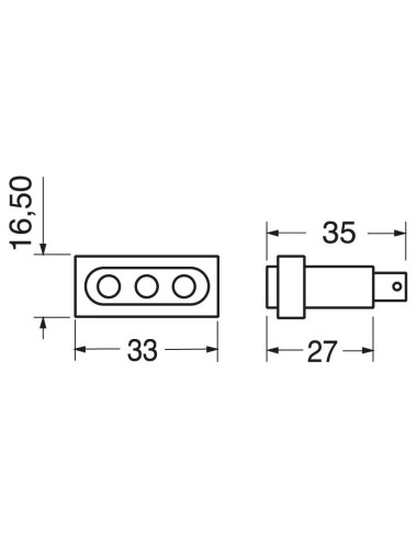 10A three-pole network socket for panel