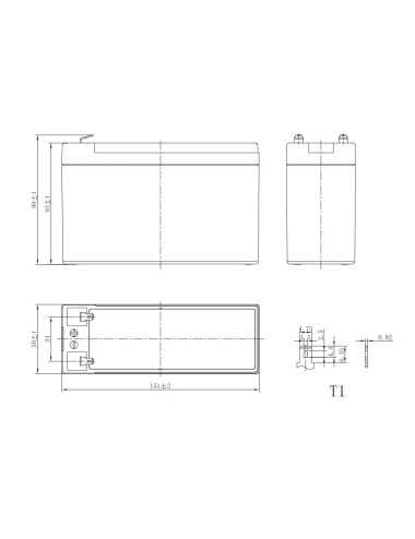 12V 5.4Ah slim lead battery - Extracell | ElettroX