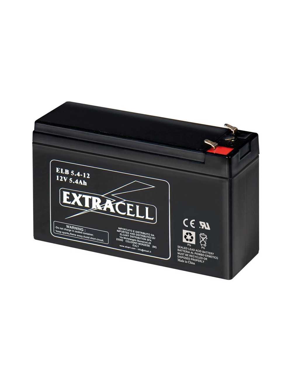 12V 5.4Ah slim lead battery - Extracell | ElettroX