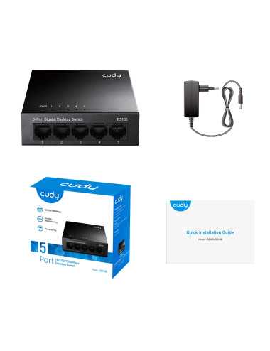 Switch LAN 5 porte gigabit metallico GS105 - Cudy | ElettroX