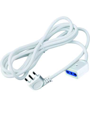 Prolunga elettrica 5mt bianca bipasso 16A