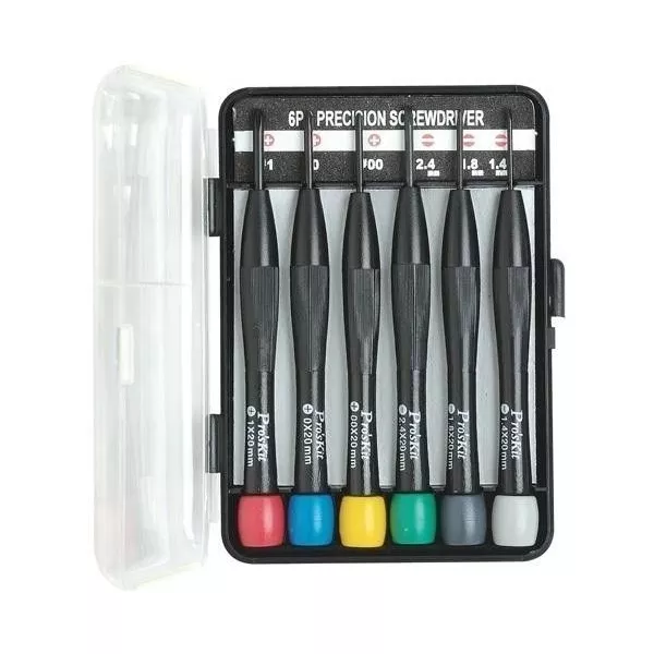 Precision cross and slotted screwdriver kit 6 pcs