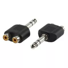 Adattatore Jack spina 6.3mm stereo 2 prese Rca