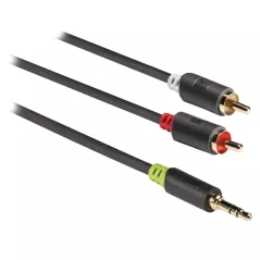 Cavo audio 1 JACK 3.5MM - 2 RCA M Dorato 1mt KONIG