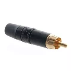 Black golden REAN RCA plug NYS3730