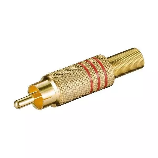 Spina RCA dorata rossa 7mm