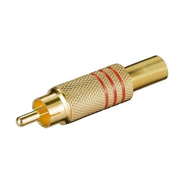 Spina RCA dorata rossa 7mm