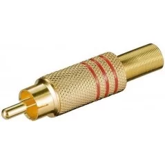 Spina RCA dorata rossa 7mm