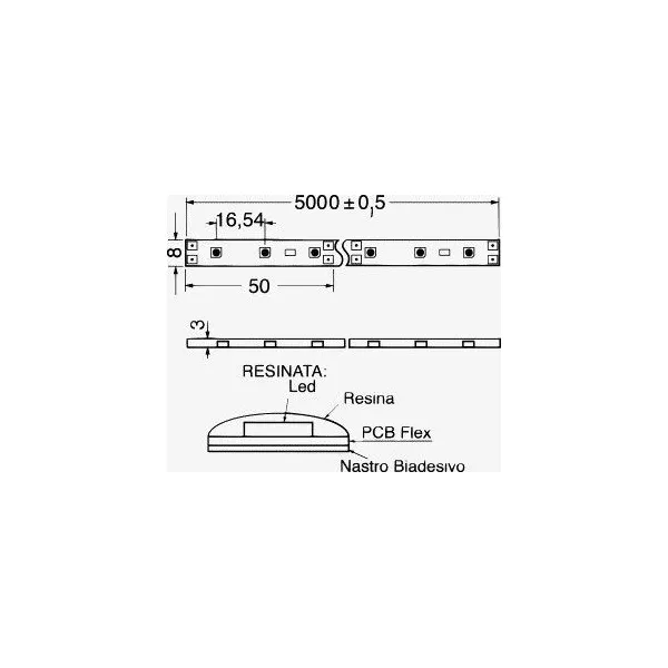 Striscia LED IP65 3528 BLU 12V