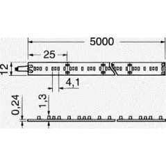 Striscia LED IP20 2835 bianco naturale 24V