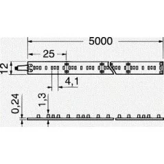 Striscia LED IP20 2835 bianco naturale 24V