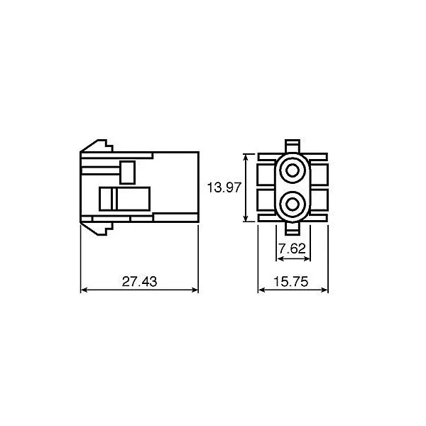 2-pole female connector AMP MATE-N-LOK 1-480699