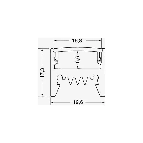 Profilo in alluminio anodizzato grigio S17