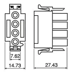 4-pole female connector AMP MATE-N-LOK 1-480703-0