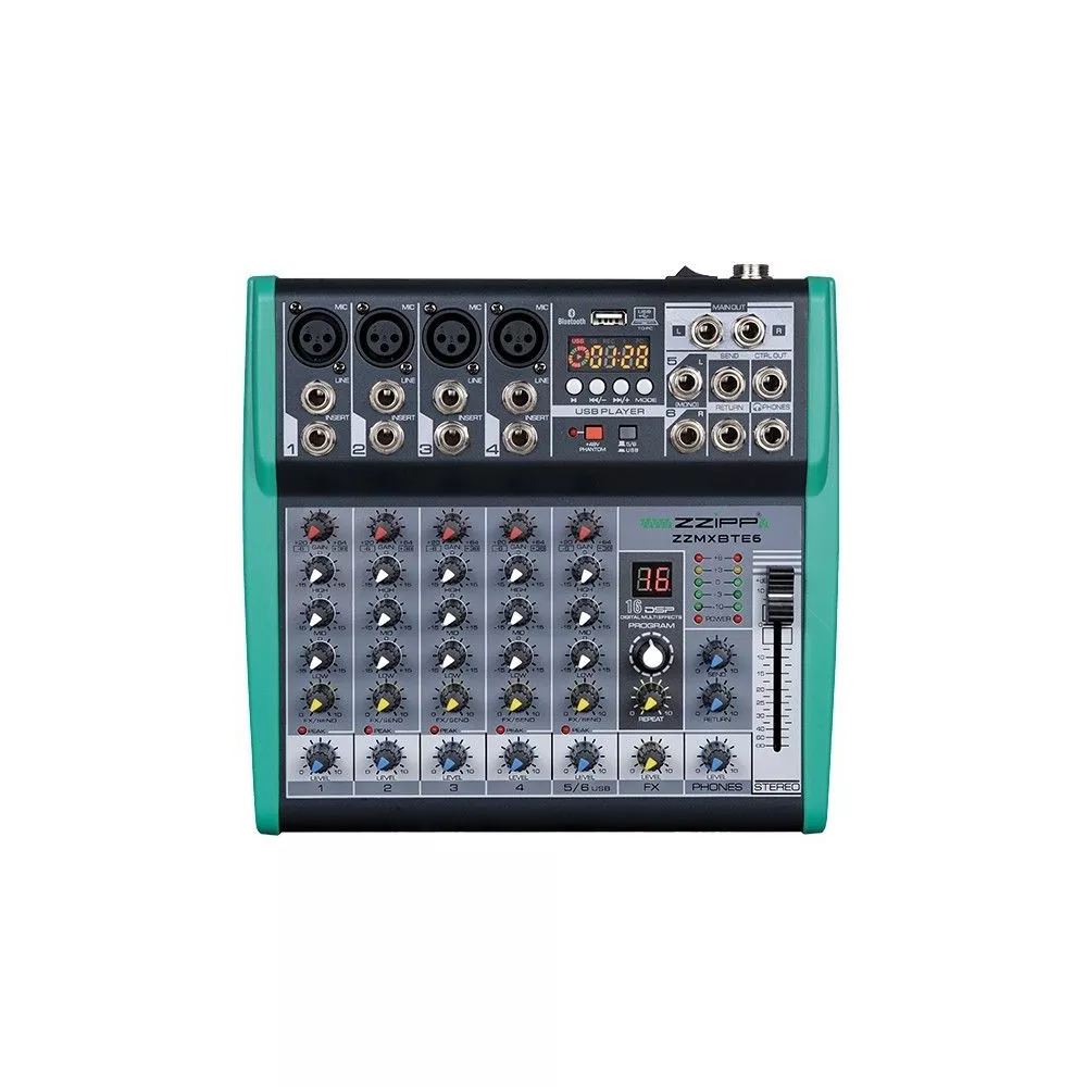 ZZMXBTE6 Mixer Compatto 6 Canali con DSP USB BLUETOOTH