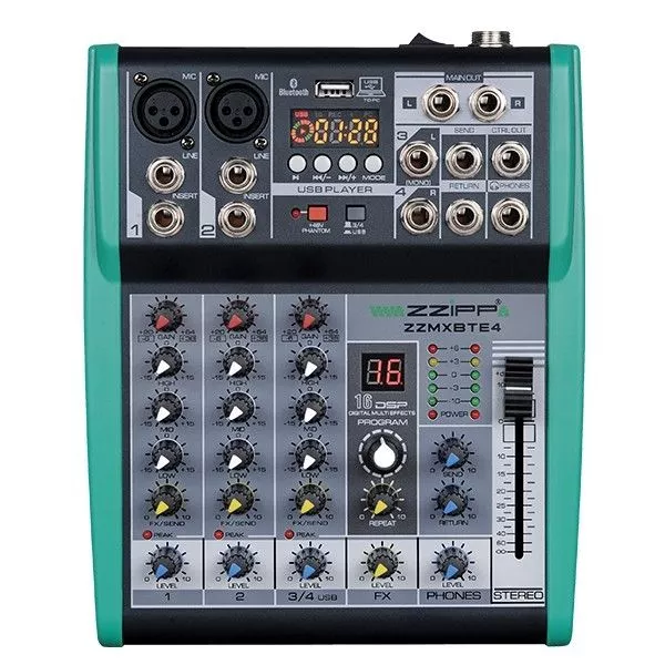 ZZMXBTE4 Mixer Compatto 4 Canali con DSP USB BLUETOOTH