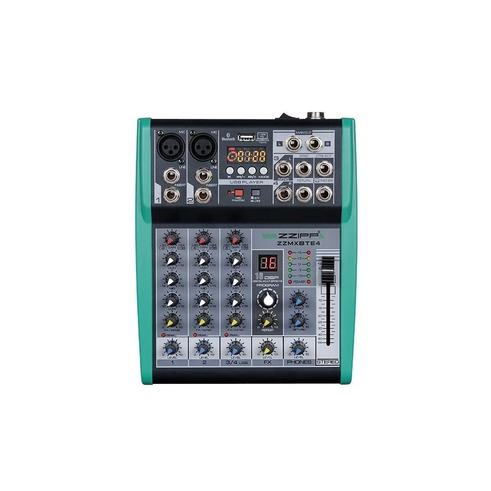 ZZMXBTE4 Mixer Compatto 4 Canali con DSP USB BLUETOOTH