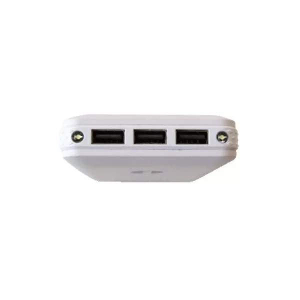 White powerbank 10000mAh 3 USB ports - GBC