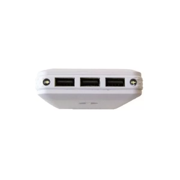 White powerbank 10000mAh 3 USB ports - GBC