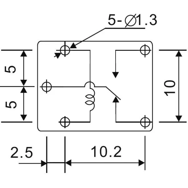 Mini Relay 12V 1A 1 Exchange - Rayex