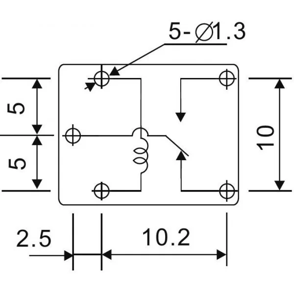 Mini relè 12V 1A 1 Scambo