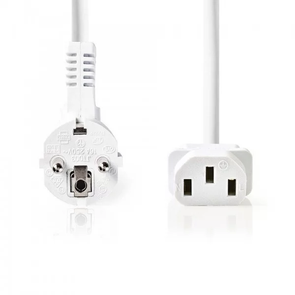 Power cable schuko plug - VDE 2mt white - Nedis