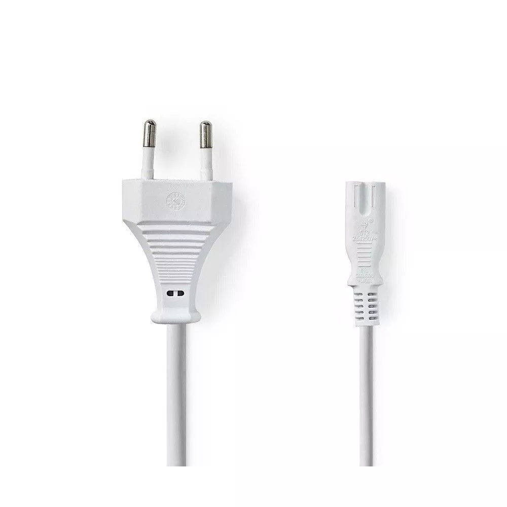 Power cable ITA plug 10A - Socket 8 2mt white - Nedis