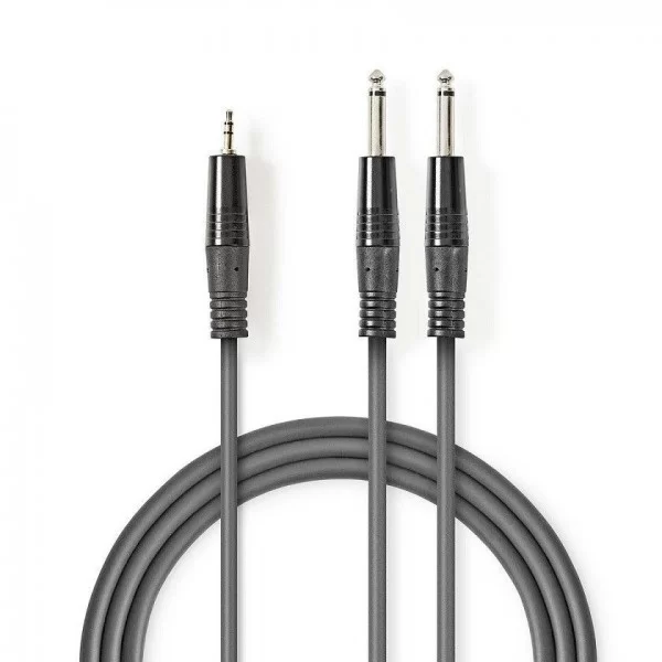 Audio cable 1 jack 3.5mm - 2 jacks 6.3mm 3m - Nedis