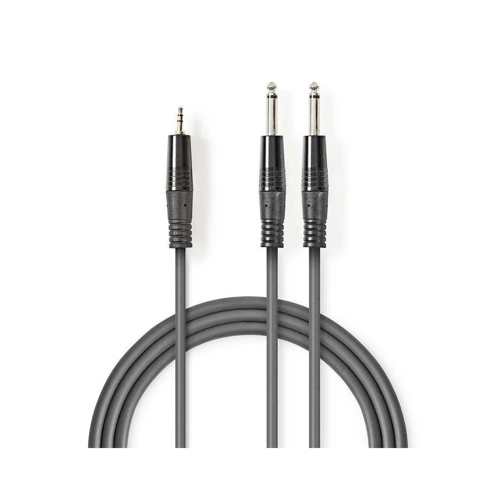 Audio cable 1 jack 3.5mm - 2 jacks 6.3mm 3m - Nedis