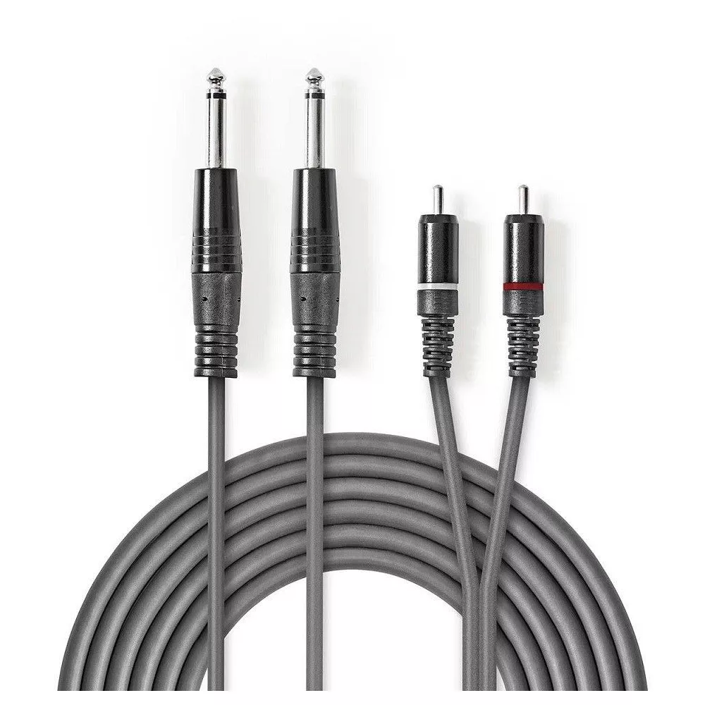 Cavo audio 2 RCA M - 2 JACK 6.3mm 1.5mt