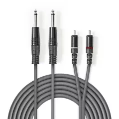 Cavo audio 2 RCA M - 2 JACK 6.3mm 1.5mt