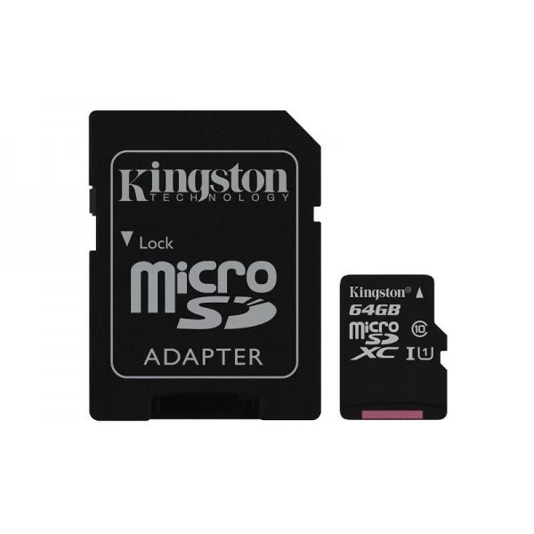 Micro SD HC 64GB class 10 with adapter - Kingston