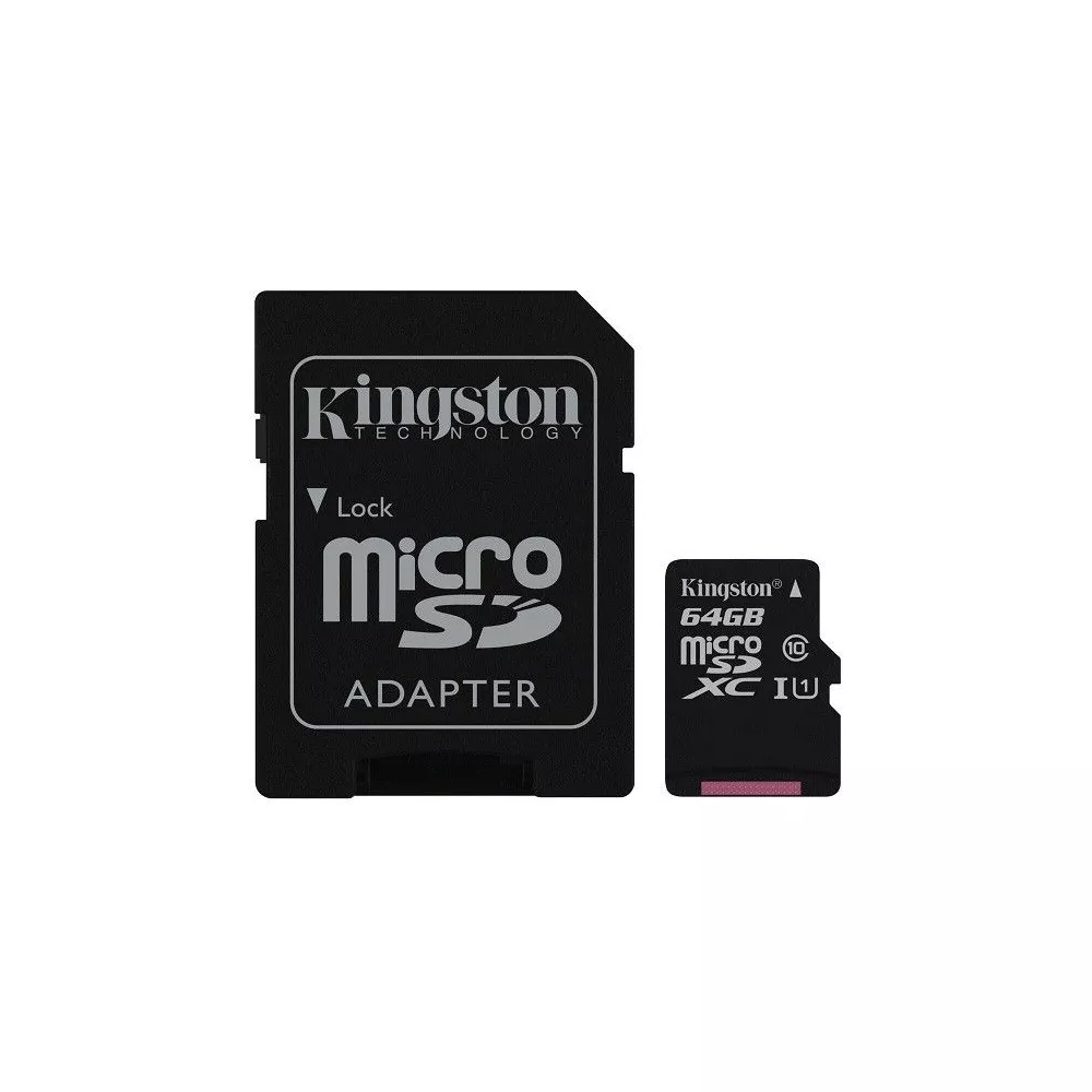 Micro SD HC 64GB class 10 with adapter - Kingston