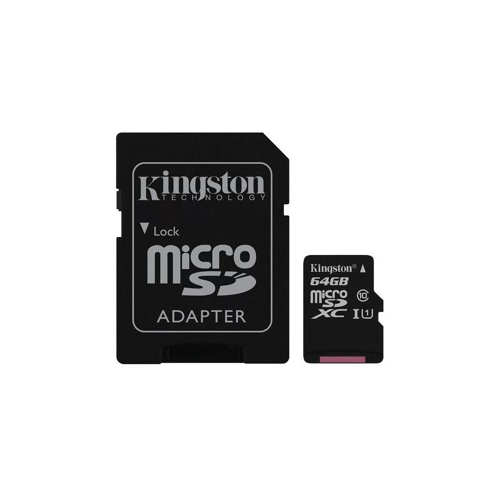 Micro SD HC kingston 64GB classe 10 con adattatore